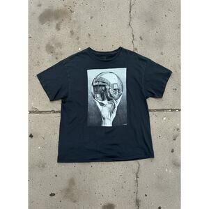 M.C. Escher Hand With Reflecting Sphere Tee Black Single Stitch Style Size L